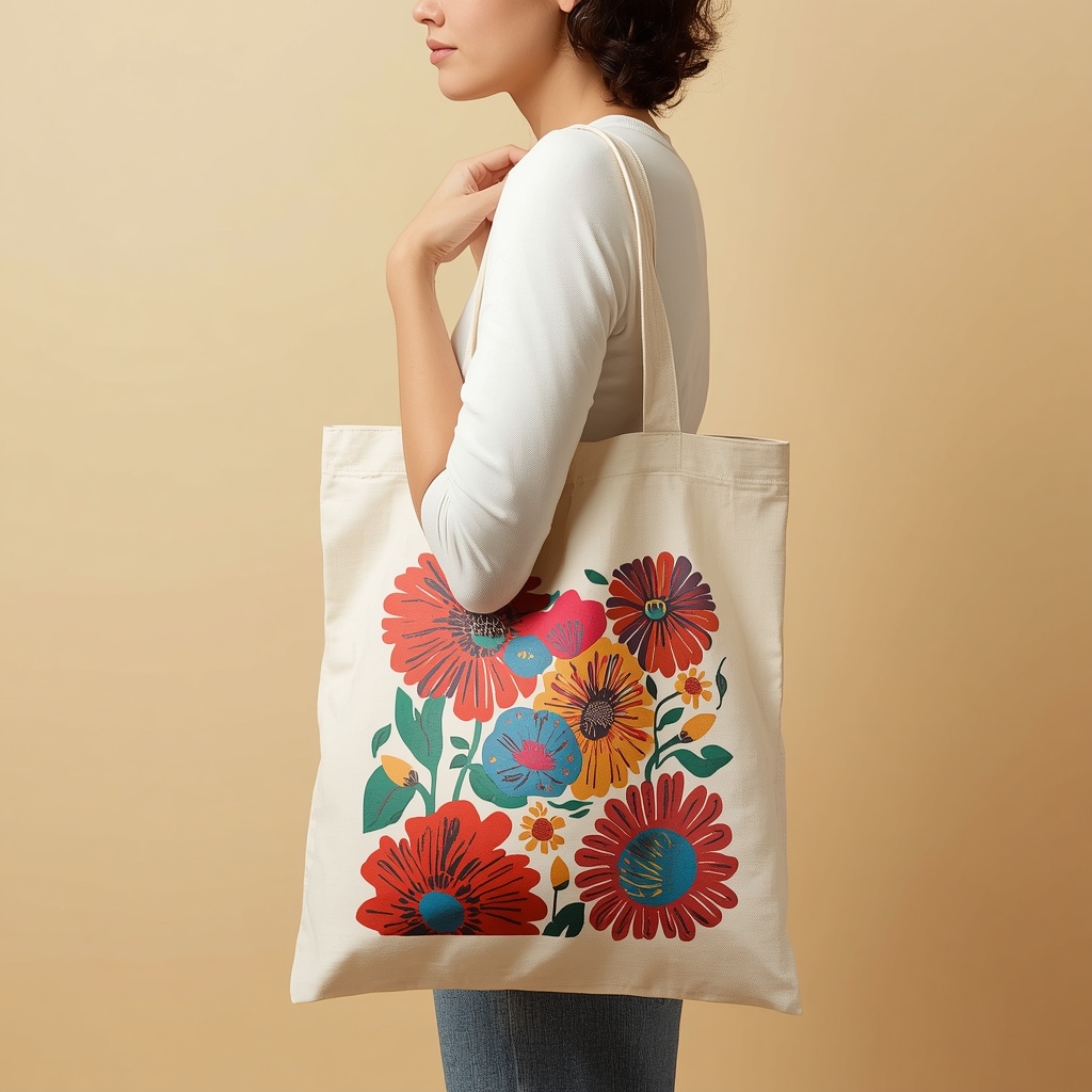 Custom floral tote bag